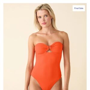 Andie Bright Orange Strapless One Piece Swimsuit